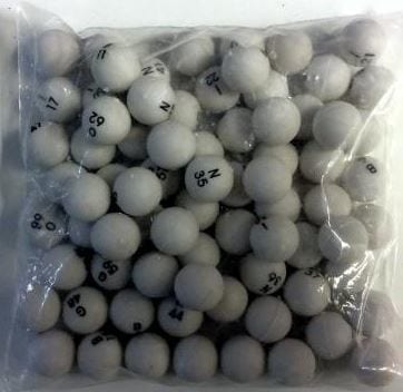 Mini Plastic 1/2″ Grey Economy Bingo Ball Set