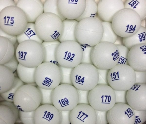 Ping Pong Raffle Balls - Numbered 1-300