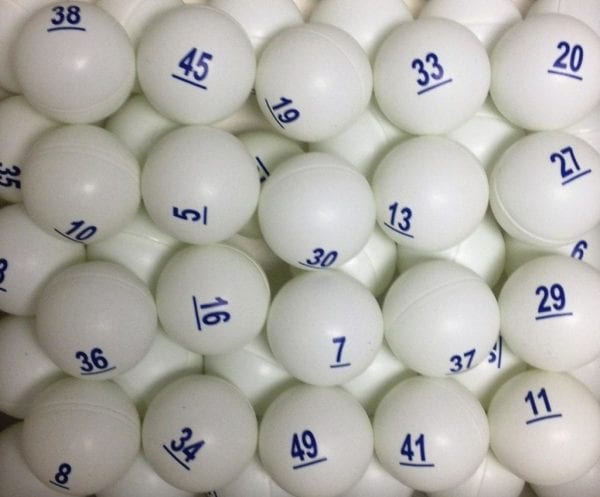 Ping Pong Raffle Balls - Numbered 1-100