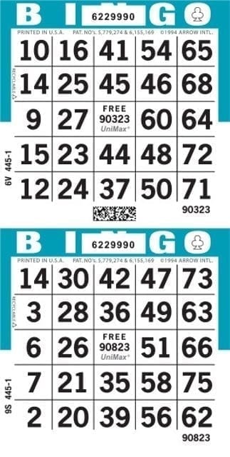 SALE- 2-Face Vertical Bingo Paper - Case