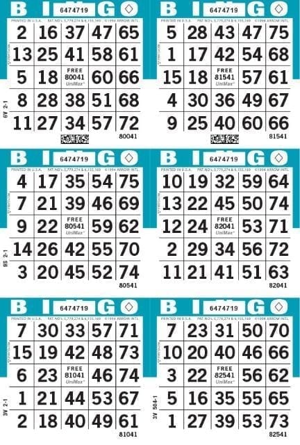 6-Face Vertical Bingo Paper – Package