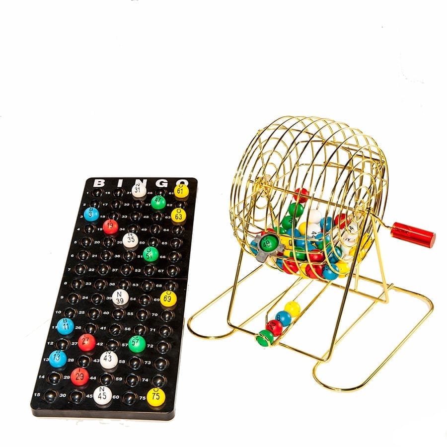 Small Brass Plated Bingo Cage Set | Abbott Bingo Products | Bingo Supplies