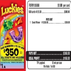 $350 TOP - Form # 55888 Luckies $1.00 Bingo Event Ticket