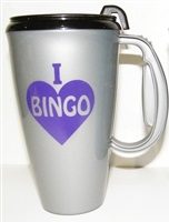 Bingo Travel Mug – 16 oz Silver