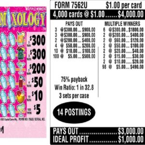 $1.00 Instant Ticket - $300 TOP ($5 Bottom) - Form # 7562U Mixology (3-Window)